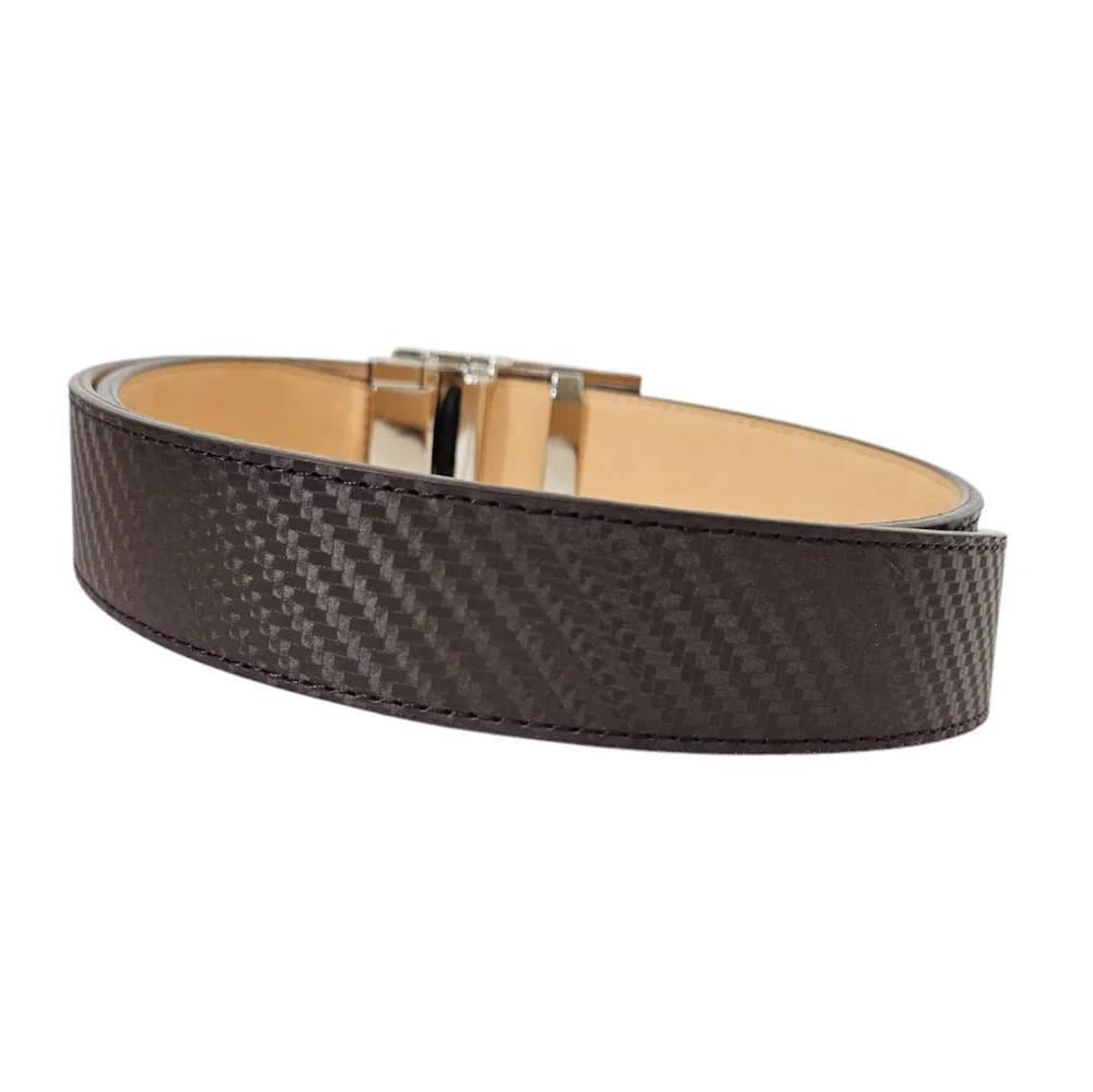 White Ball Kara Q Leather Ratchet Golf Belt Brown Adjustable Click Belt 45